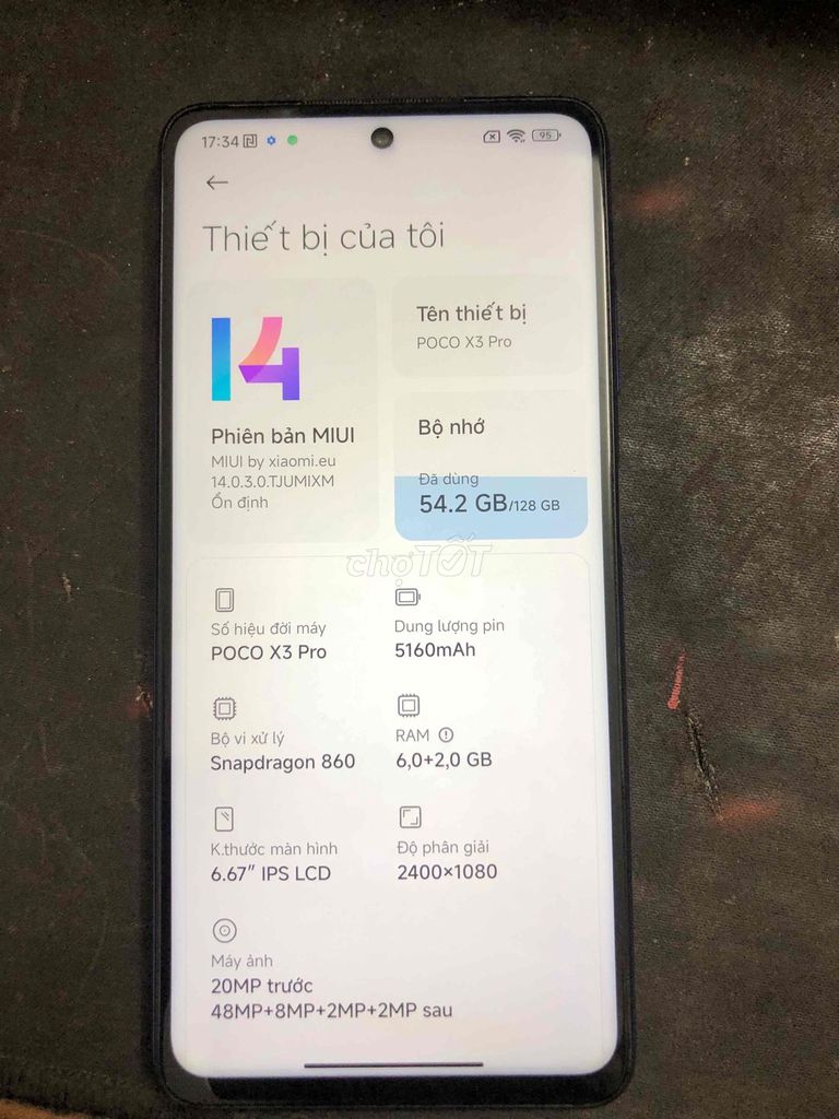 POCO X3 Pro 128GB Xanh Like New. Mua bán Điện thoại tại Quận Thanh Xuân Hà Nội được đăng bởi Bùi Công Tài hình 1