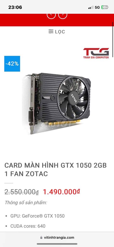 Zotac 1050 2gb