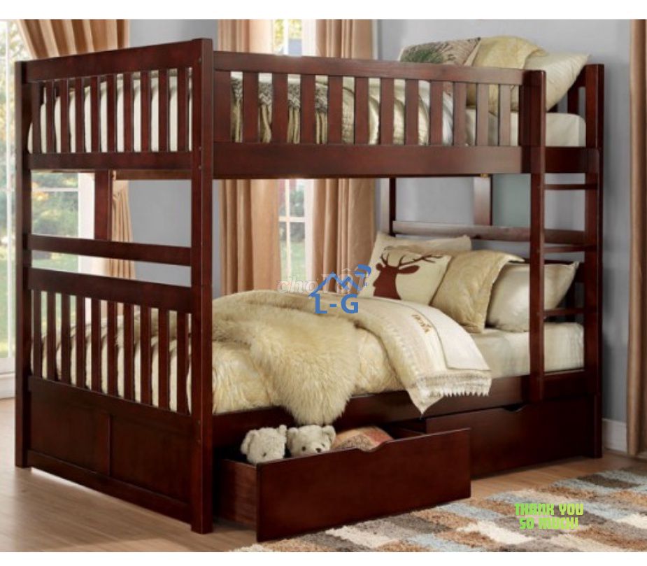 GIƯỜNG TẦNG GỖ THÔNG CÓ HỘC KÉO – TIỆN LỢI-TẦNG GỖ. Mua bán Giường, chăn ga gối nệm tại Quận 7 Tp Hồ Chí Minh được đăng bởi GIƯỜNG SẮT SƠN LÂM hình 1