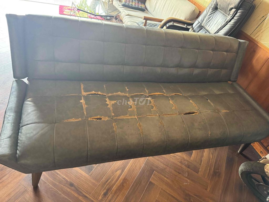 Ghế sofa kiêm giường Da Xám. Mua bán Giường, chăn ga gối nệm tại Thị xã Hương Thủy Thừa Thiên Huế được đăng bởi Tịnh Võ hình 1