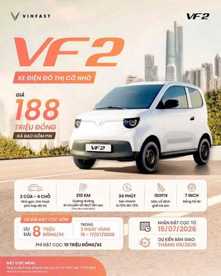 Vinfast VF2 -đủ màu, xe nhỏ gọn đi phố <182T