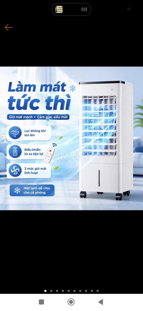 Quạt điều hòa Trắng Lọc không khí 3 mức Mới 99%. Mua bán Quạt tại Thành phố Dĩ An Bình Dương được đăng bởi Tiên Moon hình 1