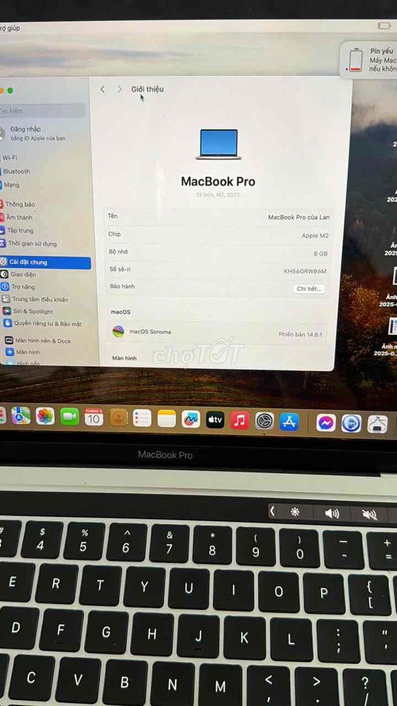 Apple MacBook Pro M2 8GB 13 inch. Mua bán Laptop tại Huyện Hóc Môn Tp Hồ Chí Minh được đăng bởi lan anh hình 1