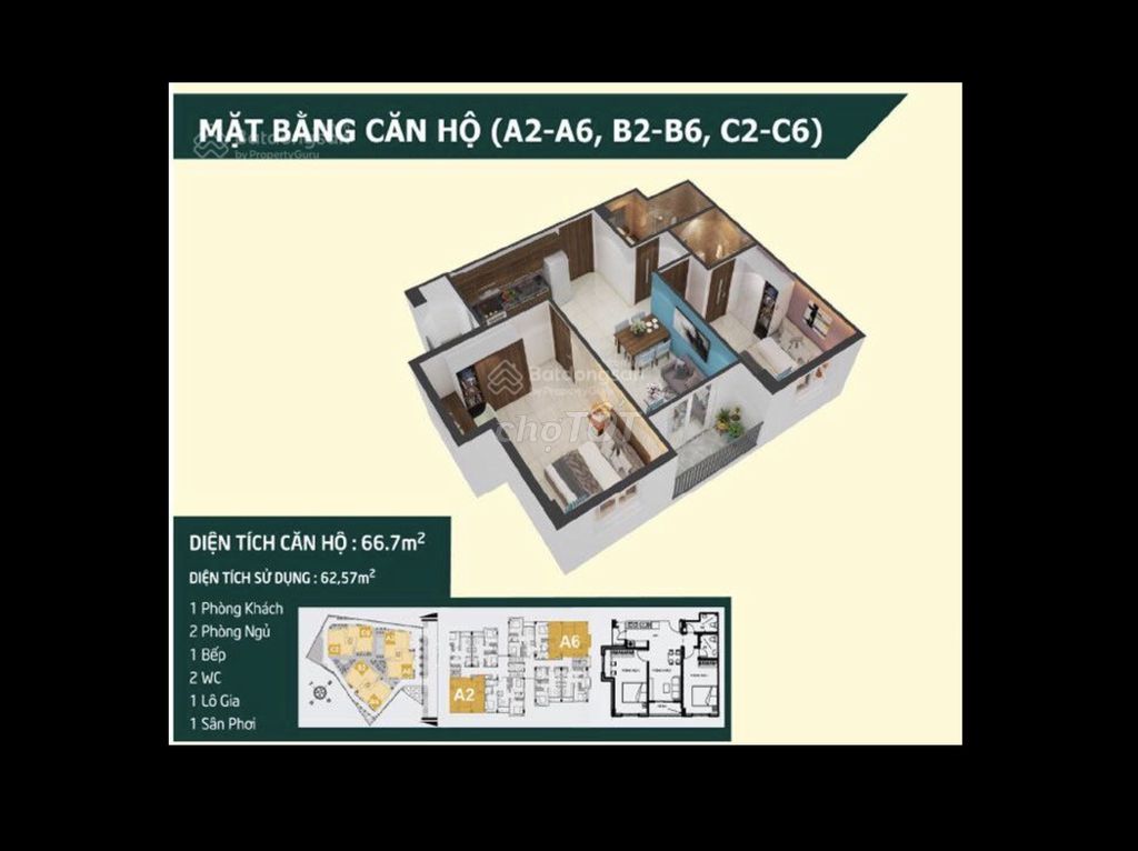 Cho thuê căn hộ Victoria Premium 2PN 66.7m² căn góc, nhà trống Mỹ Tho