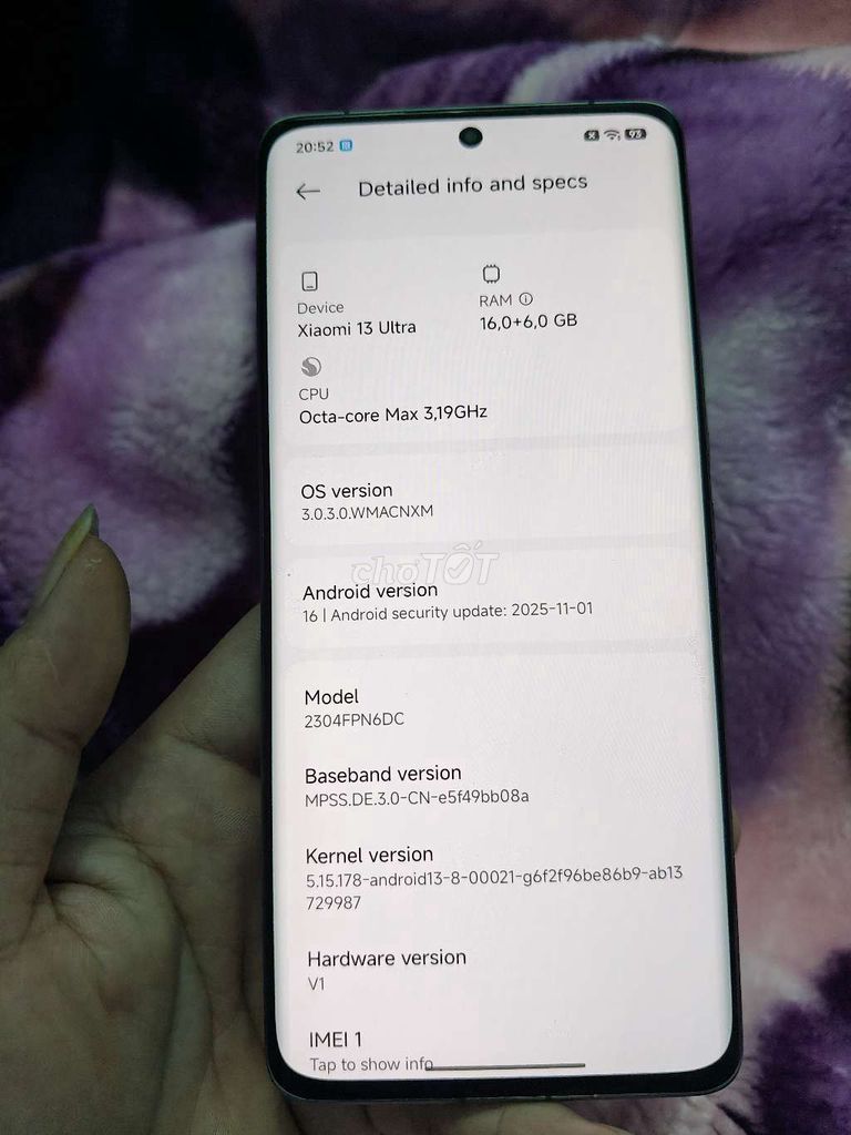 Xiaomi 13 Ultra 512GB Xám. Mua bán Điện thoại tại Huyện Quỳnh Phụ Thái Bình được đăng bởi BÁN GIAO LƯU hình 1