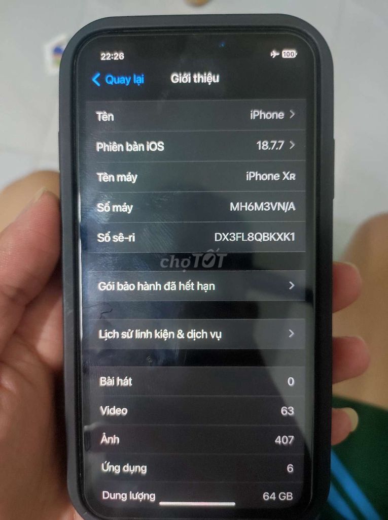 Apple iPhone XR 64GB Đen. Mua bán Điện thoại tại Quận Hải Châu Đà Nẵng được đăng bởi Võ Phước Tài hình 1