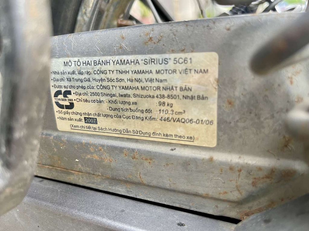 Sirius 2007 máy thái sdt: ***. Mua bán Xe máy tại Huyện Long Hồ Vĩnh Long được đăng bởi Tuan Anh Lê hình 2