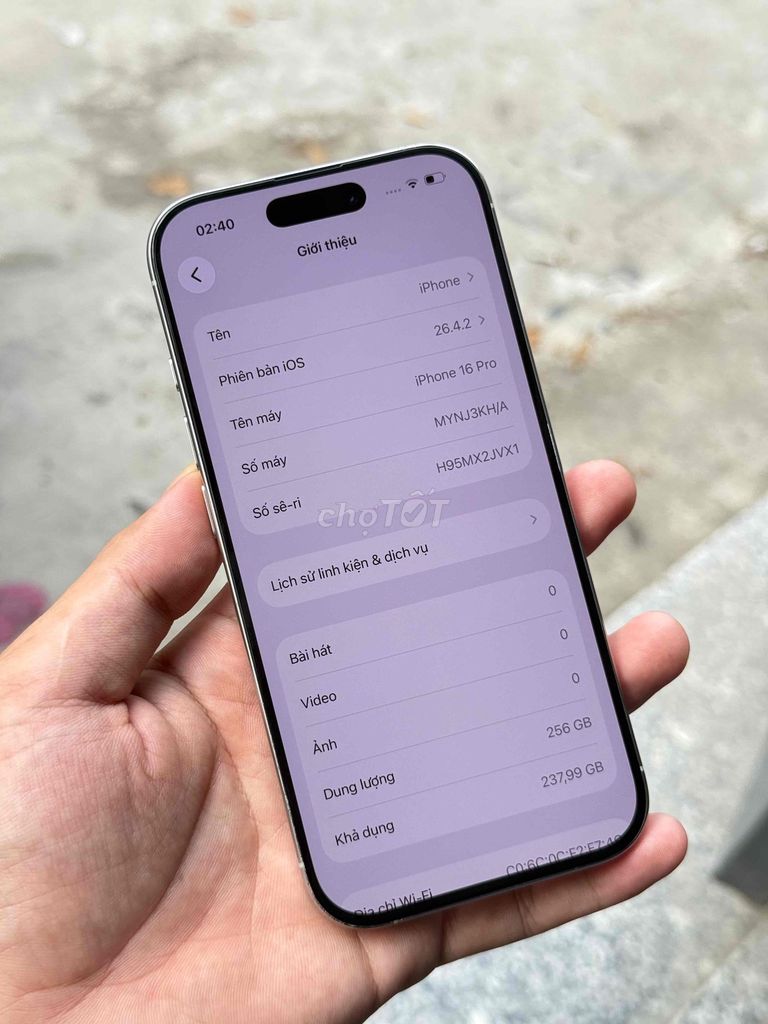 iPhone 16 Pro 256GB Trắng bản khay sim co gl. Mua bán Điện thoại tại Thành phố Biên Hòa Đồng Nai được đăng bởi Hung ha hình 1