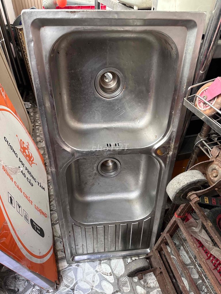 Bồn rửa chén Inox 2 hố 1m x 50cm. Mua bán Dụng cụ nhà bếp tại Quận 7 Tp Hồ Chí Minh được đăng bởi Xuan Phu hình 1