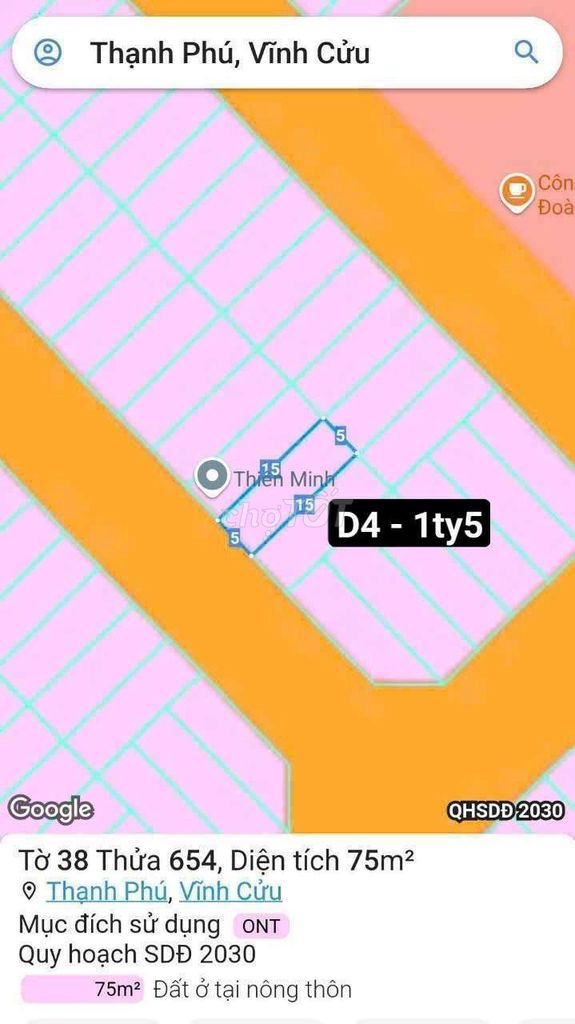 Bán lô đất D4 KDC LAVENDER CITY . 75m² gần nhà văn hóa ấp 4 .. Mua bán đất tại Huyện Vĩnh Cửu Đồng Nai được đăng bởi Ái Nhân hình 4