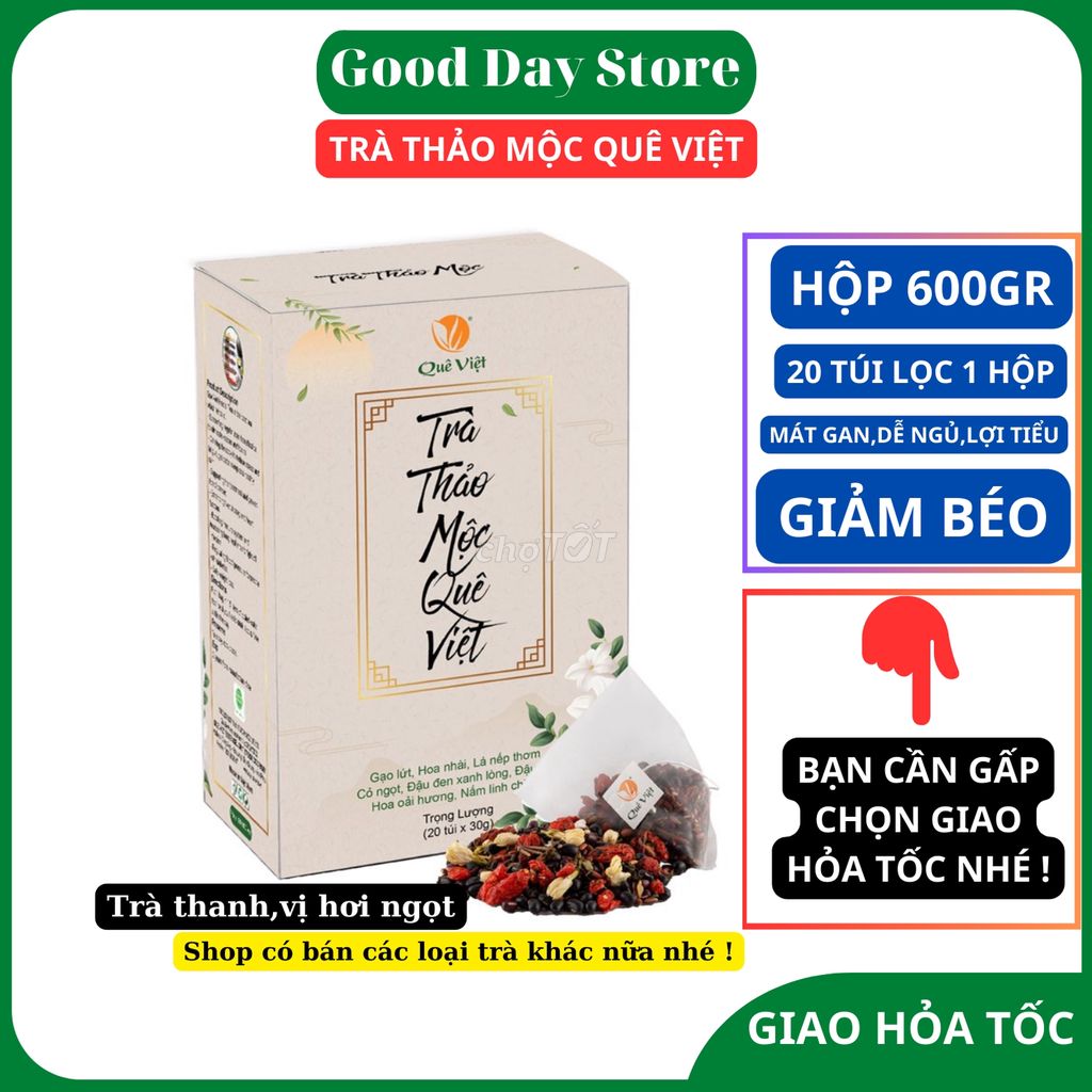 Trà thảo mộc Quê Việt , 1 hộp 600gram