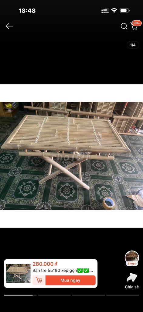 Bàn xếp tre tự nhiên 55x90cm. Mua bán Bàn ghế tại Quận 1 Tp Hồ Chí Minh được đăng bởi Nguyen Phuong hình 1