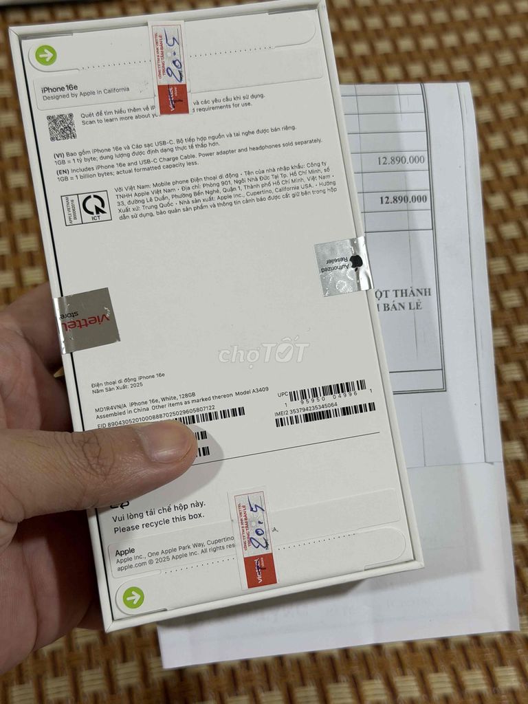Apple iPhone 16e 128GB Trắng Newseal Viettel. Mua bán Điện thoại tại Quận Cầu Giấy Hà Nội được đăng bởi Đan Dương hình 1