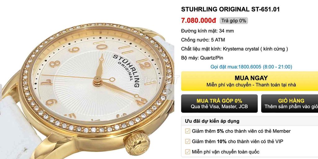 Đồng hồ nữ Stuhrling chính hãng