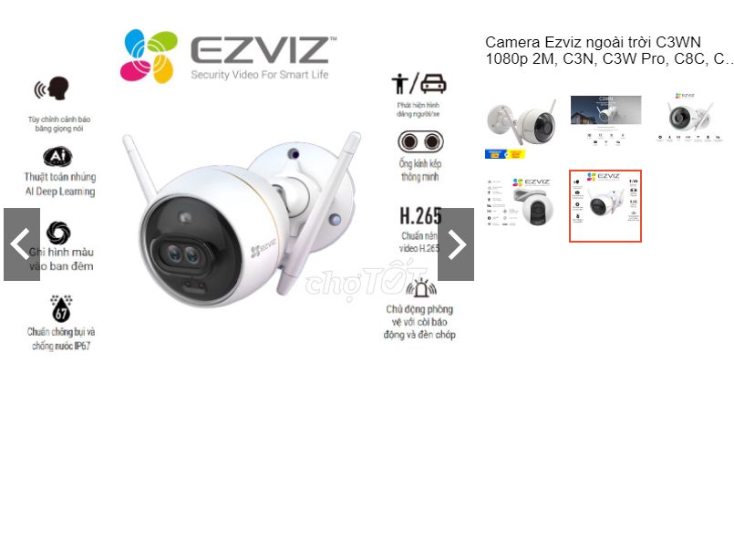 Camera IP WiFi Ezviz Ngoài Trời C3WN Full HD 1080P