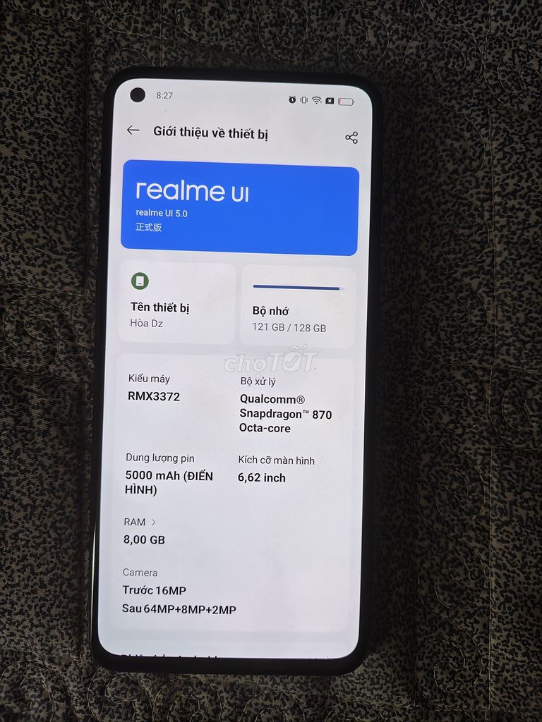 Pass nhanh Realme Q5 Pro 8/128gb 99% fullbox. Mua bán Điện thoại tại Quận Ba Đình Hà Nội được đăng bởi Hòa Lê Authentic hình 1