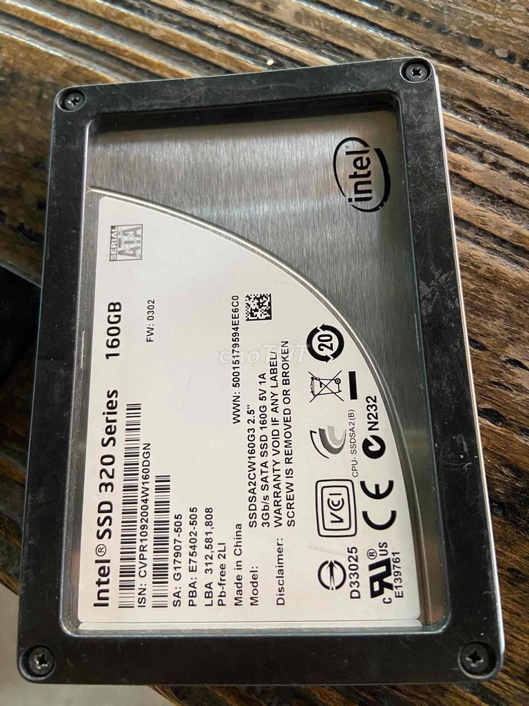 xác SSD Intel SSD Series 160GB Hư hỏng. Mua bán Linh kiện (RAM, Card...) tại Quận Tân Bình Tp Hồ Chí Minh được đăng bởi Lâm Thanh Giang hình 1
