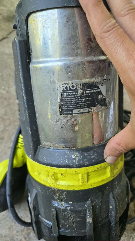 Bơm chìm Ryobi 750W Úc đã sử dụng. Mua bán Nội thất, đồ gia dụng khác tại Huyện Hóc Môn Tp Hồ Chí Minh được đăng bởi Vĩnh Thọ hình 1