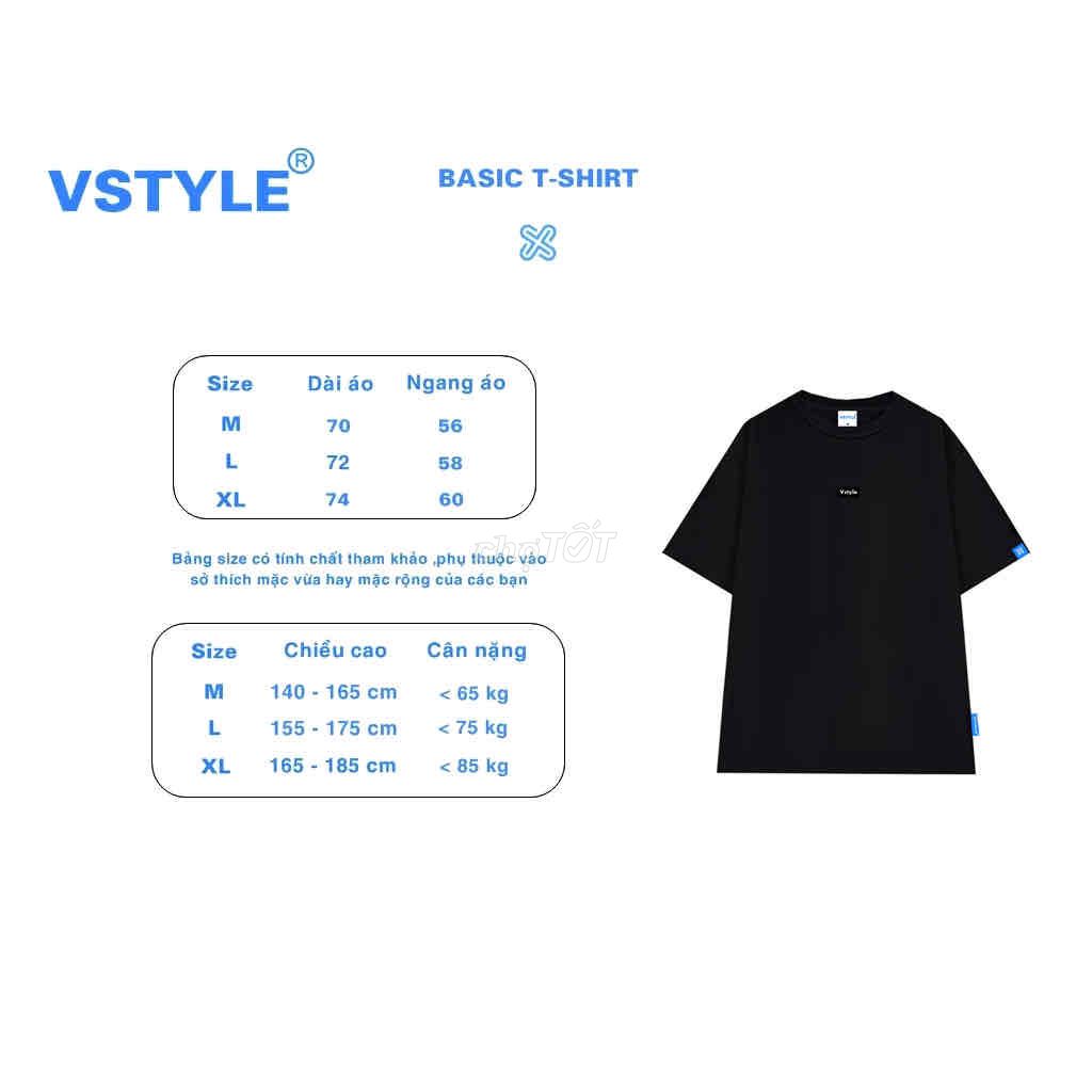 (FULL BOX) Áo Thun Basic Logo Vstyle Unisex Nam Nữ