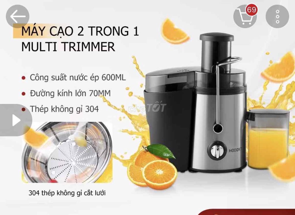 Máy ép trái cây HODEKT 600ML Bạc, Đen. Mua bán Bếp, lò, đồ điện nhà bếp tại Huyện Chư Sê Gia Lai được đăng bởi Lương Thu Thảo hình 1