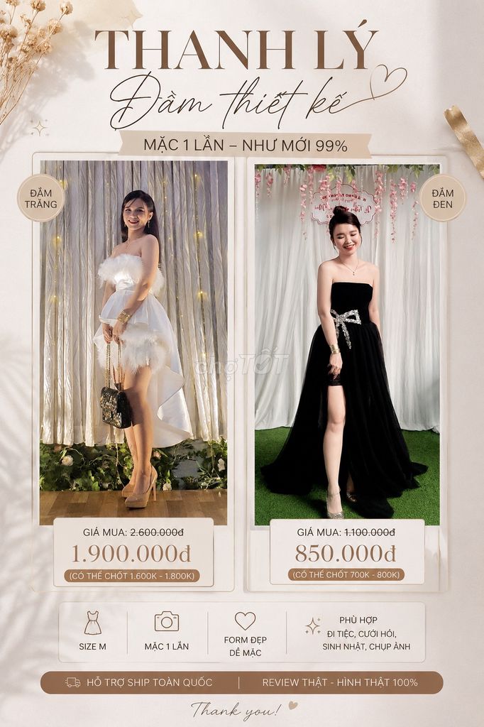 Đầm thiết kế Nữ Trắng size M. Mua bán Quần áo tại Huyện Nhơn Trạch Đồng Nai được đăng bởi Vo thi kim ngan hình 1