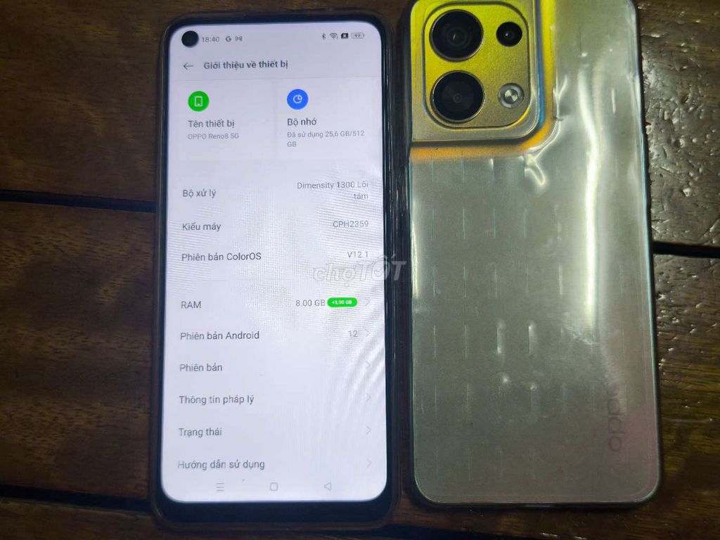 Oppo reno8 5G 8/512GB có NFC hỗ trợ sạc nhanh . Mua bán Điện thoại tại Thành phố Thuận An Bình Dương được đăng bởi HUY THẮNG  hình 1