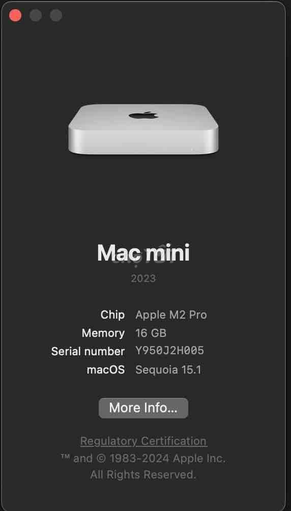 Mac Mini M2 pro 16GB 512