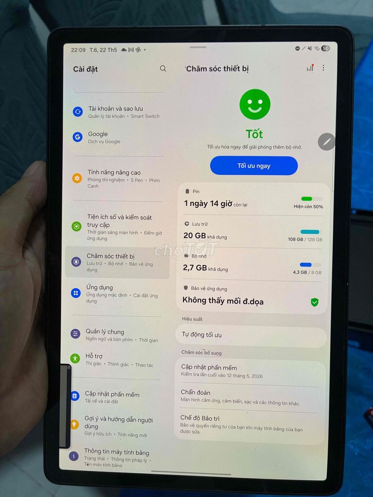 Samsung Galaxy Tab S9 8GB/128GB Xám. Mua bán Máy tính bảng tại Thành phố Sóc Trăng Sóc Trăng được đăng bởi Minh Tâm hình 1