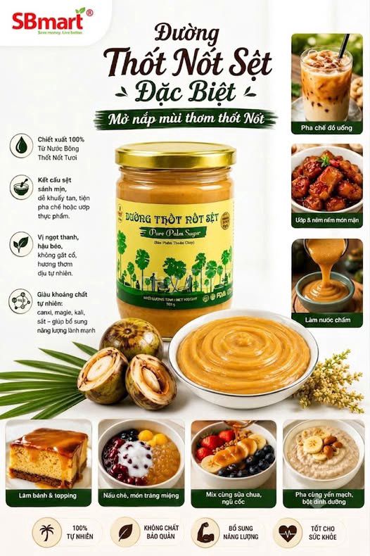 Đường thốt nốt SBmart 700g Tự nhiên. Mua bán Đồ ăn, thực phẩm và các loại khác tại Huyện Tịnh Biên An Giang được đăng bởi Ngoc Lan hình 1
