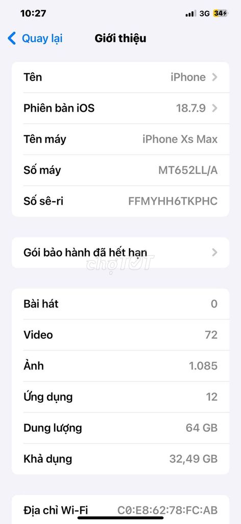 iPhone Xs Max 64GB Đen Thay Màn Hình 87%. Mua bán Điện thoại tại Huyện Trực Ninh Nam Định được đăng bởi vu van bang hình 1