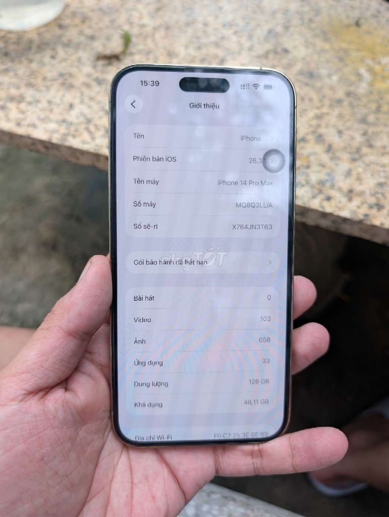 iPhone 14 Pro Max 128GB Vàng Đã dùng. Mua bán Điện thoại tại Quận Hoàng Mai Hà Nội được đăng bởi nguyễn duy đạt hình 1