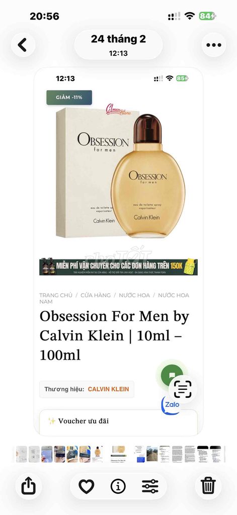 Nước hoa Calvin Klein Obsession For Men. Mua bán Nước hoa tại Thành phố Đà Lạt Lâm Đồng được đăng bởi An Nhiên hình 1
