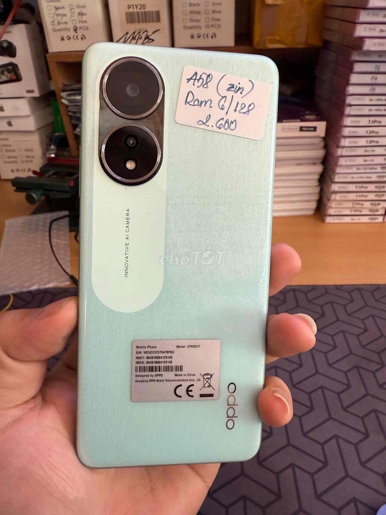 Oppo A58 128GB Xanh ngọc. Mua bán Điện thoại tại Thành phố Thuận An Bình Dương được đăng bởi Nguyễn Hữu Đô hình 1