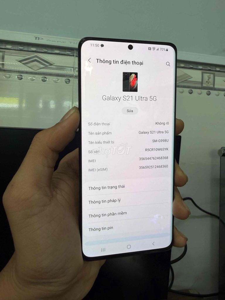 Samsung Galaxy S21 Ultra 5G 128GB Đen 2 sim. Mua bán Điện thoại tại Huyện Châu Thành Đồng Tháp được đăng bởi Điện Thoại Giá Tốt hình 1