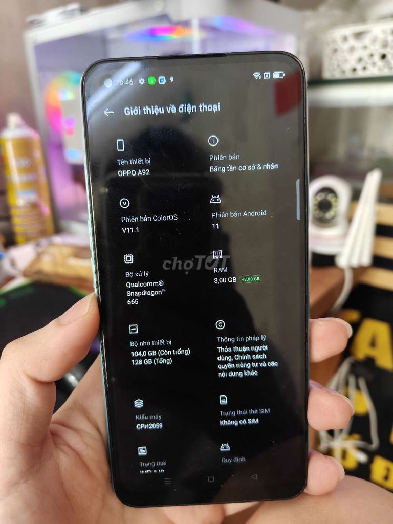 OPPO A92 8/128GB Xanh. Mua bán Điện thoại tại Quận Thanh Xuân Hà Nội được đăng bởi cửa hàng điện thoại giá rẻ hình 1