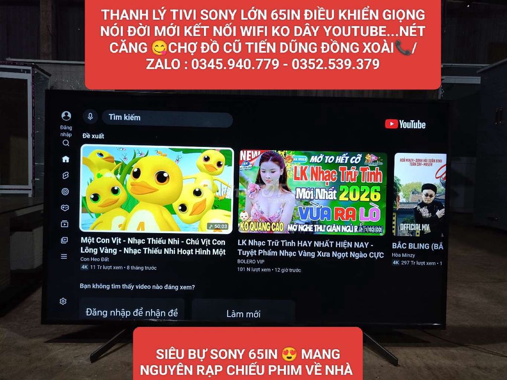 Thanh lý siêu rẻ Tivi Sony 65in. Mua bán Tivi, Âm thanh tại Thành phố Đồng Xoài Bình Phước được đăng bởi CHỢ ĐỒ CŨ TIẾN DŨNG hình 1