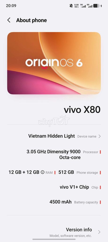 Vivo X80 512GB Đen. Mua bán Điện thoại tại Quận Hoàn Kiếm Hà Nội được đăng bởi Viet Nam Hello hình 1