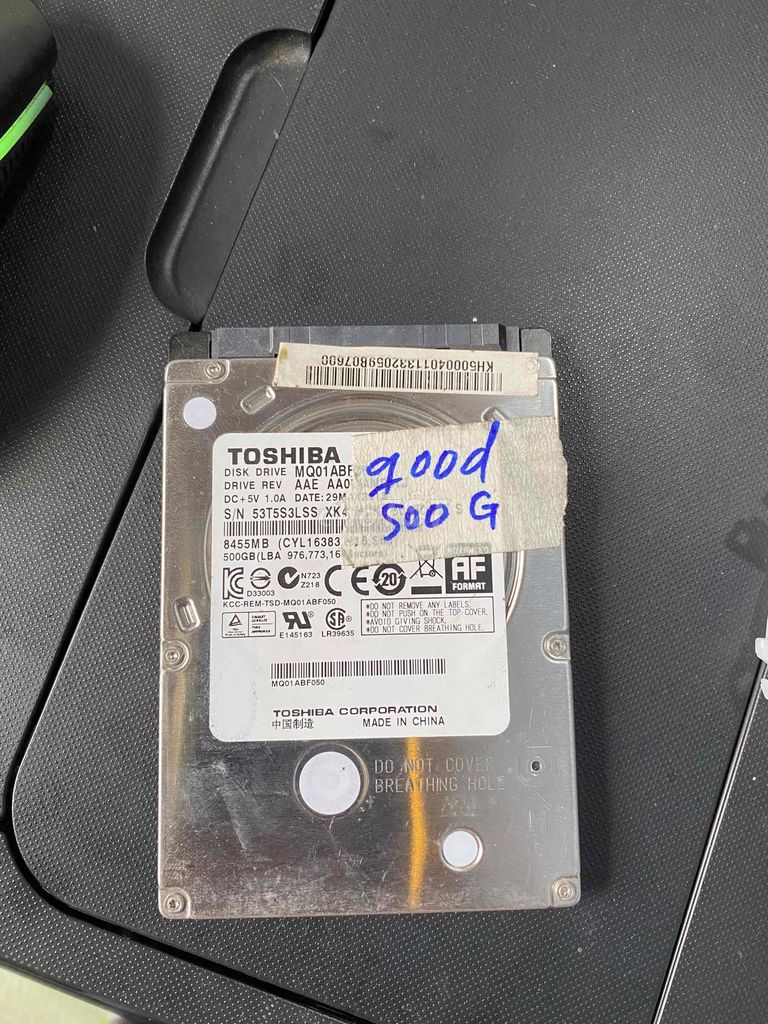 Ổ cứng Toshiba 500GB đã sử dụng. Mua bán Linh kiện (RAM, Card...) tại Quận Tân Phú Tp Hồ Chí Minh được đăng bởi memorysu hình 1