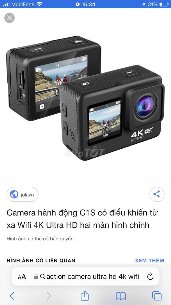 Camera hành động C1S Đen - Zá không fix. Mua bán Máy ảnh, Máy quay tại Thành phố Vũng Tàu Bà Rịa - Vũng Tàu được đăng bởi Bùi Tiến Trọng hình 1