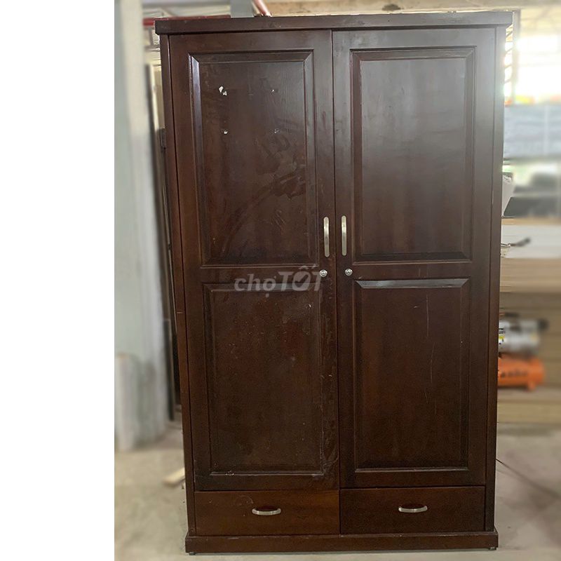 Tủ Quần Áo Gỗ Tự Nhiên 1m2x55cm Còn Mới 90%. Mua bán Tủ, kệ gia đình tại Quận Phú Nhuận Tp Hồ Chí Minh được đăng bởi Hiếu Nội Thất Thanh Lý Online  hình 1