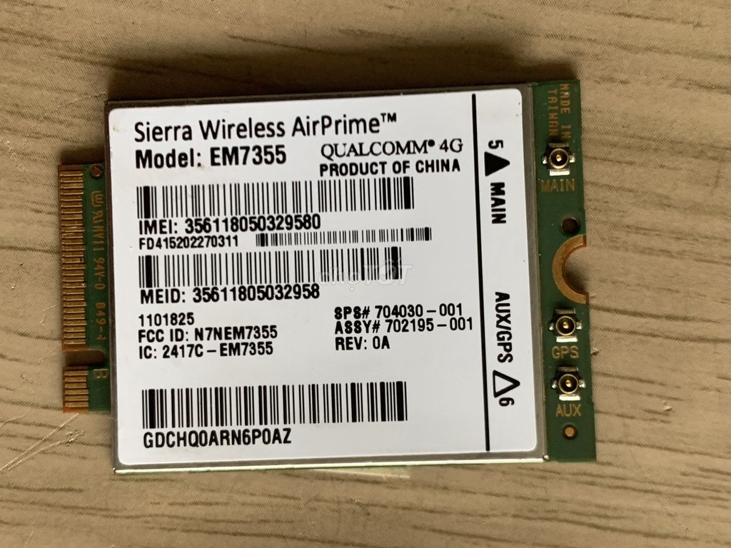 Card wwan 4G-EM7355 thu sóng 3G/LTE cho laptop Hp