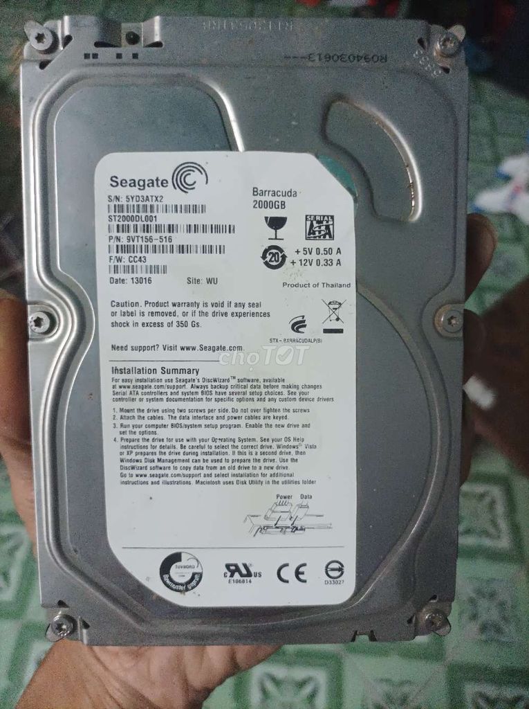 Tháo máy dư ổ 2T 2.000gb