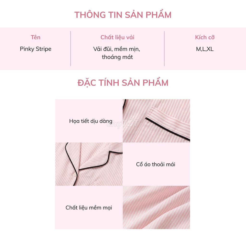 Đồ ngủ Pijama Nữ Hồng Sọc Mềm mại. Mua bán Quần áo tại Quận Nam Từ Liêm Hà Nội được đăng bởi Hùng Nguyễn Đức hình 1
