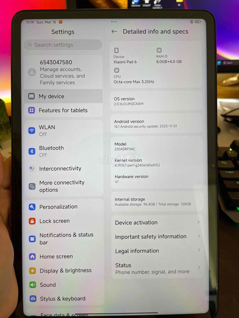 Xiaomi Pad 6 8GB/128GB Xám. Mua bán Máy tính bảng tại Quận Tân Bình Tp Hồ Chí Minh được đăng bởi Tuấn Nguyễn hình 1