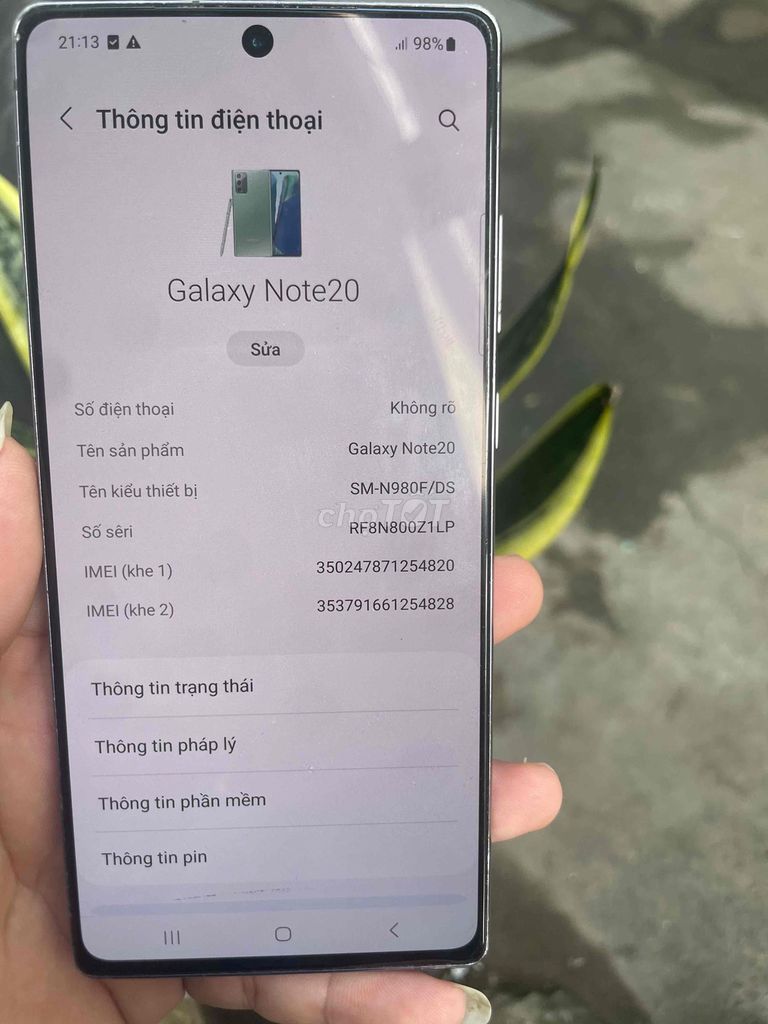 Samsung Galaxy Note20 256GB Xám. Mua bán Điện thoại tại Huyện Bình Chánh Tp Hồ Chí Minh được đăng bởi khang hình 1