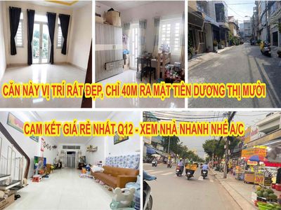 Nhà bán 54m2, hẻm nhựa xe hơi, 2 tầng, đường Dương Thị Mười, gần BV