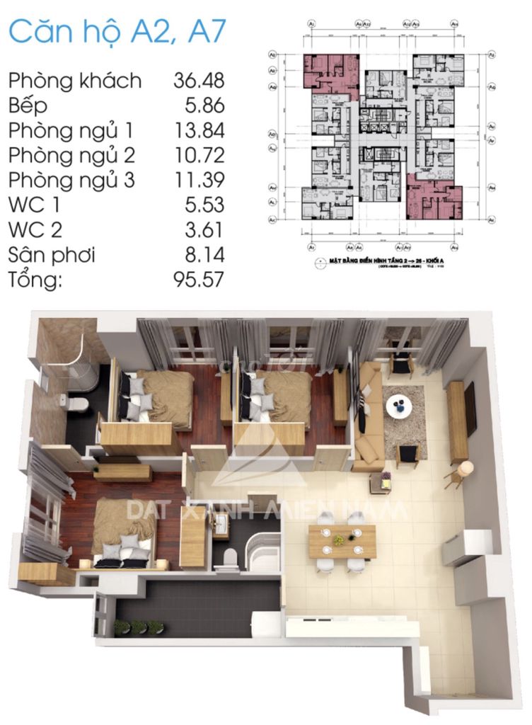 Góc 95m2 3pn 2pn Full nt sịn xem nhà alo Cường 15tr/ tháng