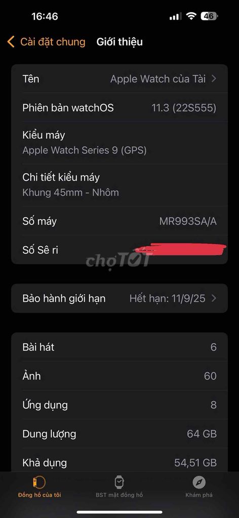 Bán Apple watch series 9 45mm xanh đen  , pin 100%