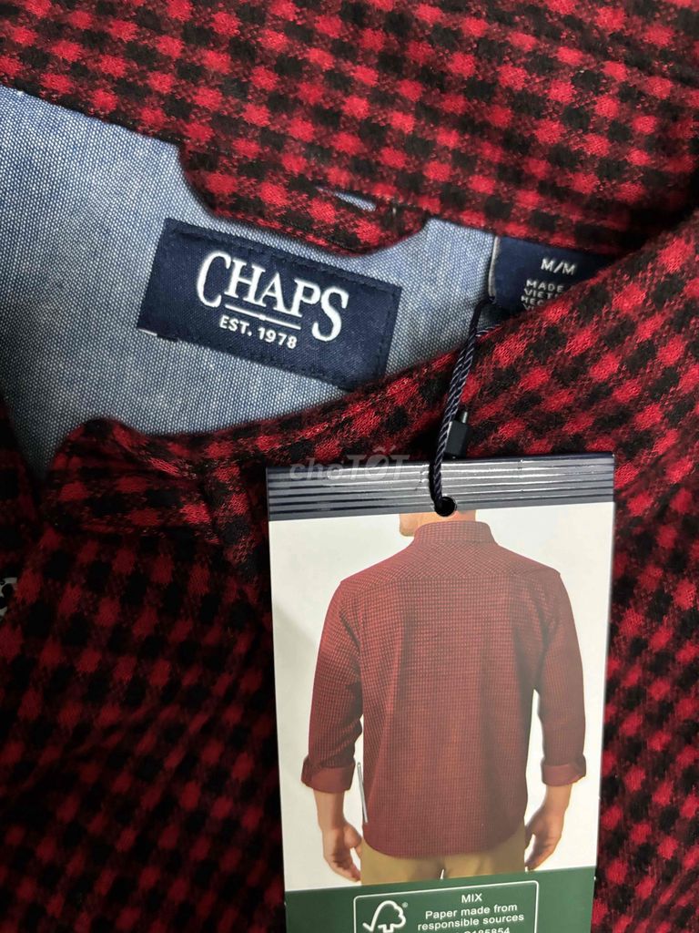 sơ mi Flannel Mỹ Chaps size M còn nguyên tag