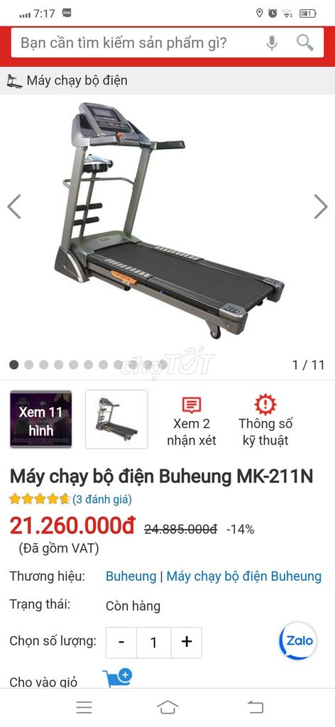 Thanh lý máy chạy bộ HànQuốc Buheungmk 211 mới 98%